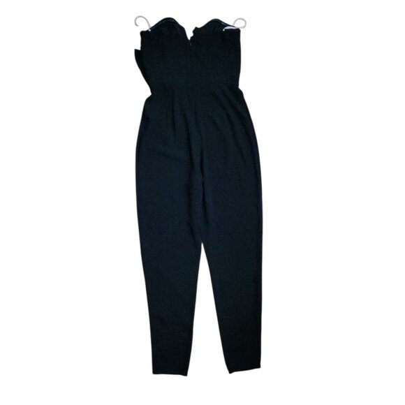 Forever 21 Jumpsuit Womens Size XS Solid All Black Contemporary Strapless Classy - Picture 7 of 7